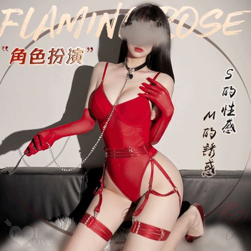 鋼圈托乳暗釦可開襠誘情吊襪帶四件式套裝 E536116